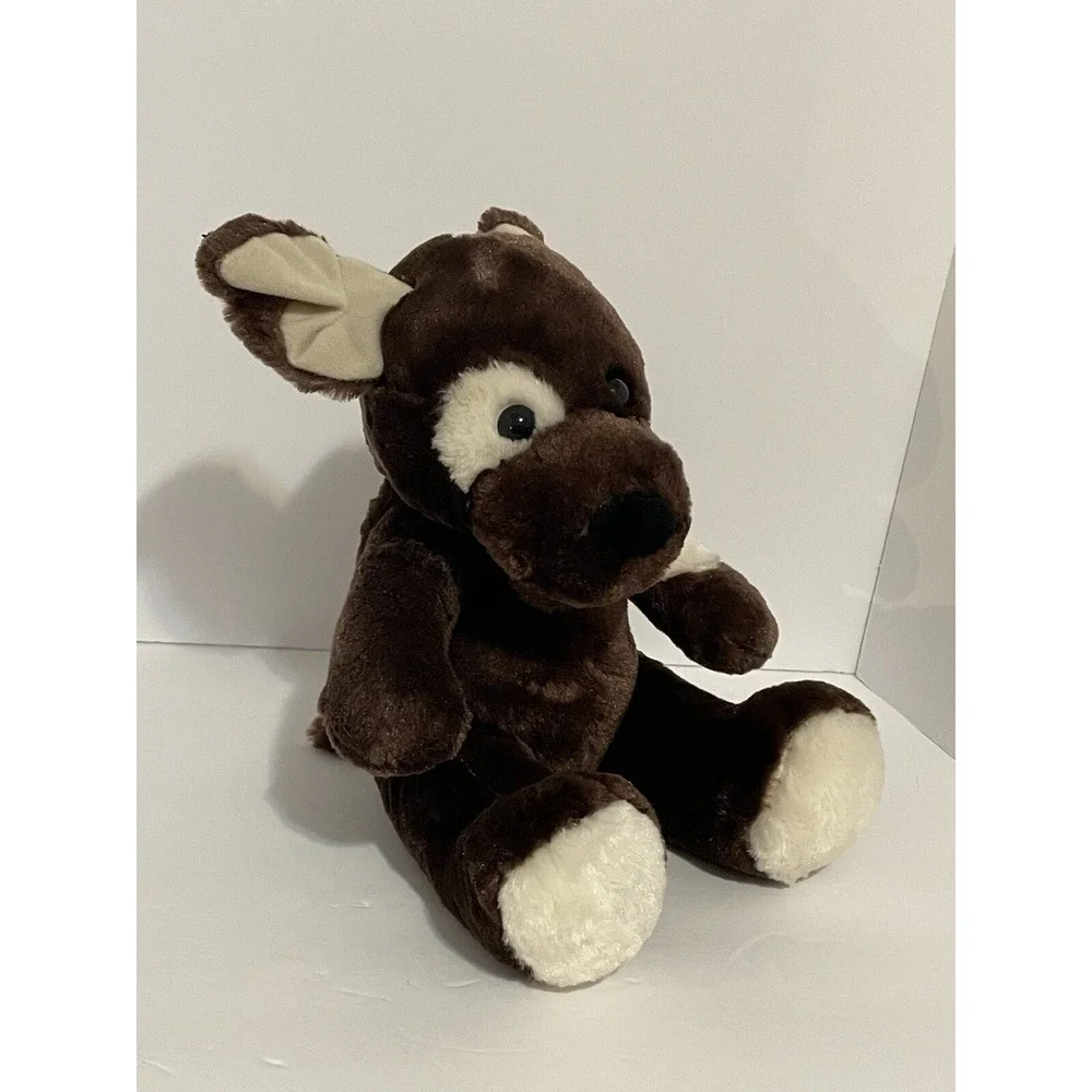 Build A Bear Brown Sugar Puppy White   Circle Patch Eye Plush Stuffed
